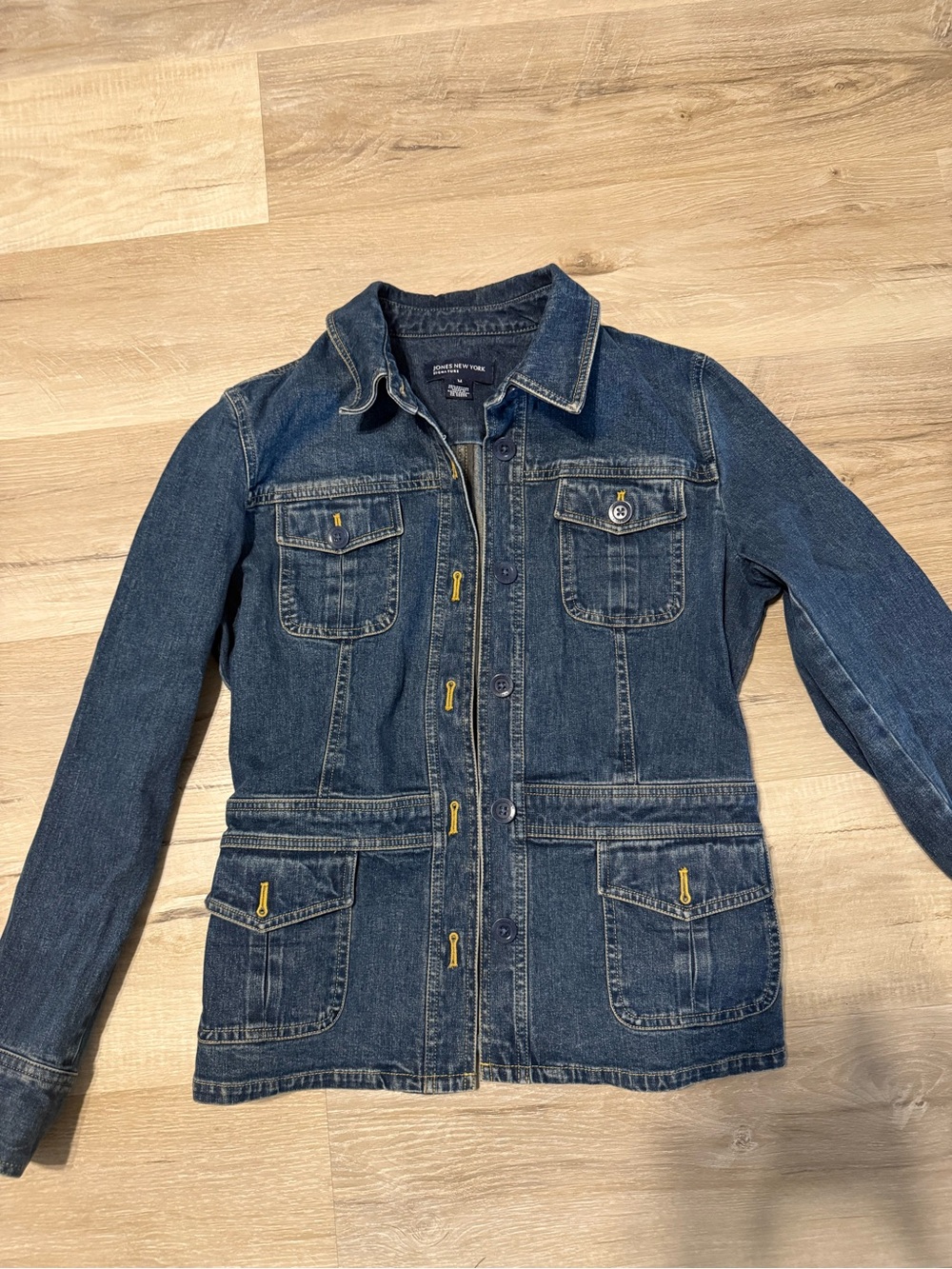 Jones New York Signature Dark Blue Denim Jacket Vintage style